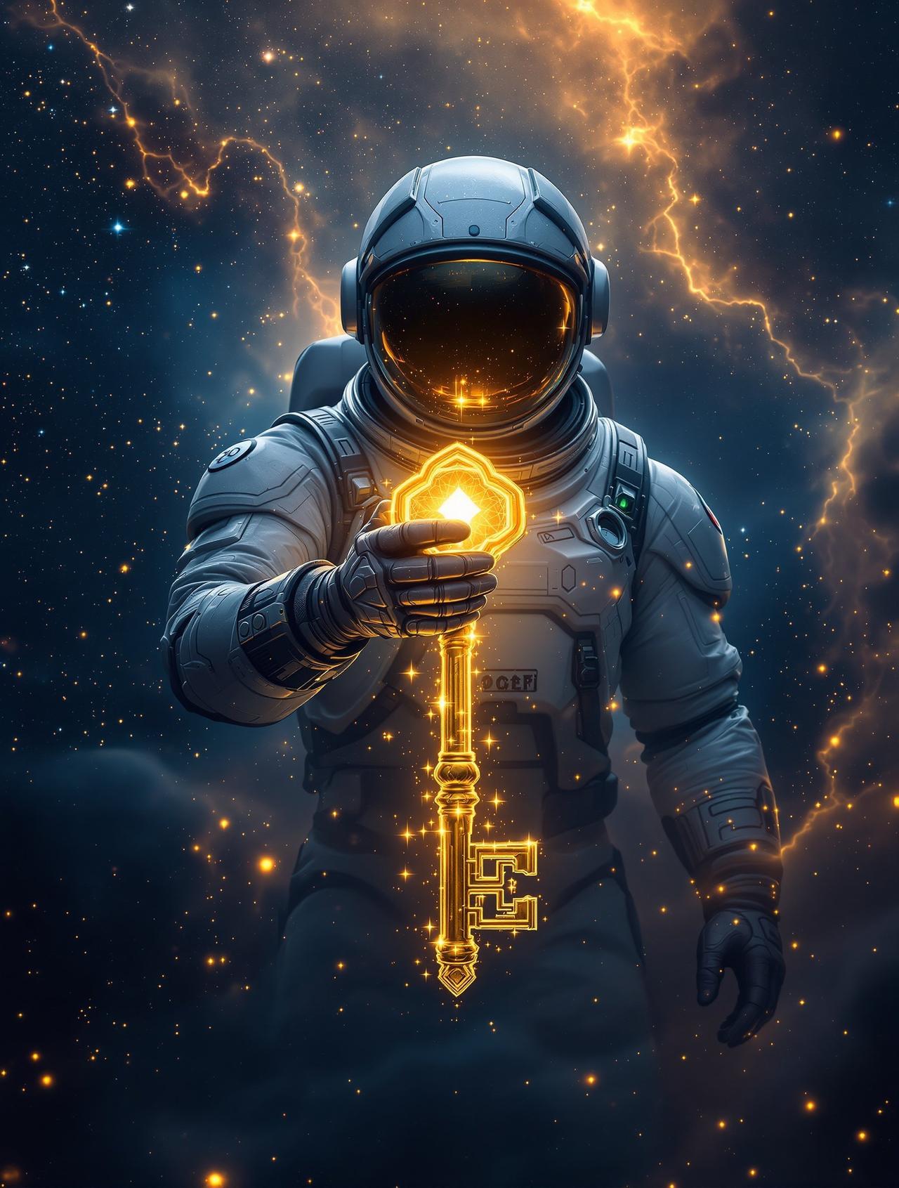 高清短剧网热播作品《星河之钥》海报 — 星际探索者在一颗废弃星球上发现了一把来自上古文明的钥匙。这把